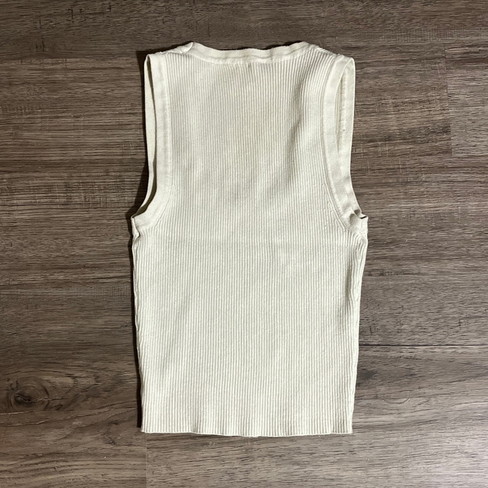 Princess Polly Ivory Ribbed Tank Top - Picture 3 of 3
